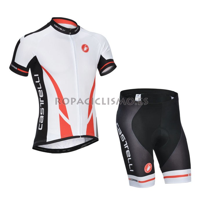 2014 Maillot Castelli Mangas Cortas Blanco Rojo